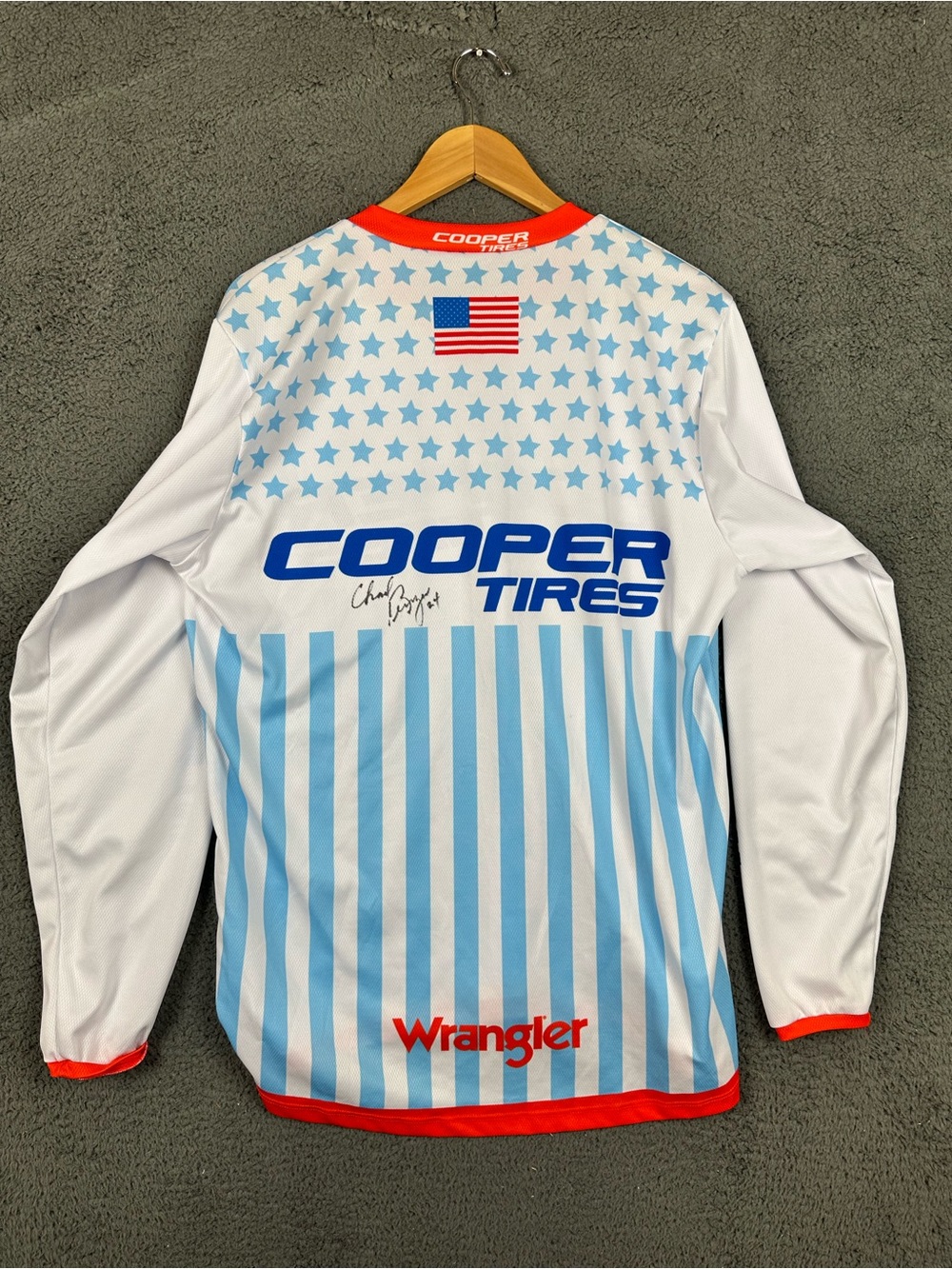 PBR 30 Years Cooper Tires Jersey Mens XL Clint Rasmussen Flint Signed Autograph